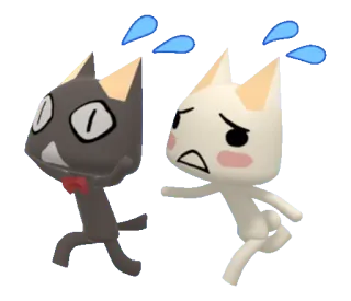 😰 gatto, cartone animato, triste, correndo, spaventato telegram sticker