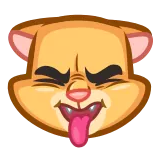 😝 animal, cat, disgust, tongue, cartoon, emoji, sticker whatsapp sticker