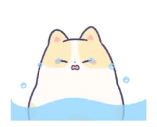 😭 哭, 悲伤, 眼泪, 猫, 卡通, 情感 whatsapp sticker