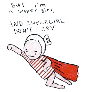 ⚡️ But I'm a super girl, and supergirl don't cry! superhéroe, niña, supergirl, volando, dibujos animados, niño telegram sticker