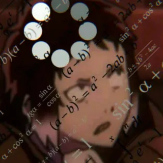 🧊 b)(a
sina (ab)
² = a²-2ab
2ab
sina + cos² a
bb-4ac
Iga
a + cos a=1
COS O
-b)
+b)(a-b)=a
x
sin
α +
Pw
se matemática, equações, confuso, anime, pensando, dor de cabeça telegram sticker