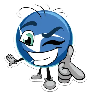 😉 Desenho animado, Emoji, Personagem, Piscadela, Polegar para cima, Animação telegram sticker