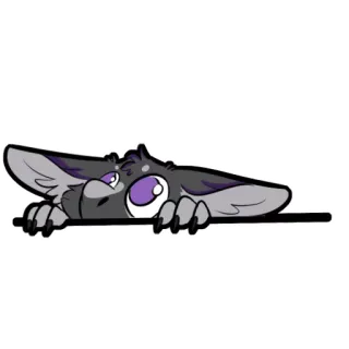 😳 creature, animal, cartoon, furry, peeking, eyes, cute telegram sticker