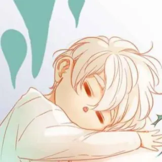 🌧 dormir, anime, manga, dibujos animados, lindo, chico telegram sticker