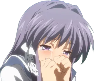 😢 Anime, Pleurs, Triste, Fille, Larmes telegram sticker
