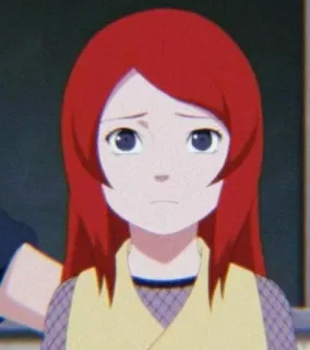 🎈 Kushina Uzumaki Naruto Аниме, Наруто, Кушина, Узумаки, Рыжие волосы, Грустный telegram sticker