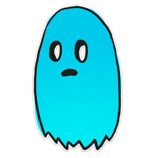 👻 fantôme, dessin animé, bleu, mignon, effrayant telegram sticker