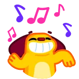 💃 desenho animado, notas musicais, feliz, dançando, animado whatsapp sticker