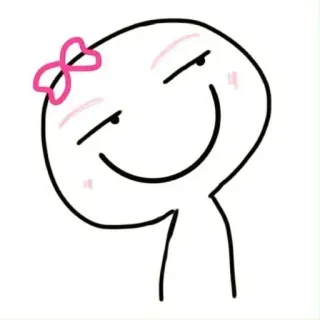 💕 desenho animado, personagem, sorriso, laço whatsapp sticker