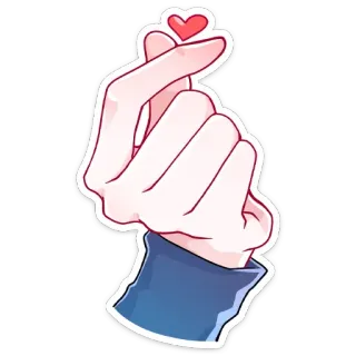 ❤ Coração com os dedos, Coração coreano, Sinal de amor, Gesto, Mão whatsapp sticker