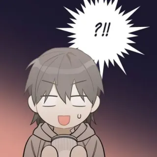 ☕️ ?!! Cartone animato, Anime, Domanda, Esclamazione, Fumetto, Personaggio, Confuso telegram sticker