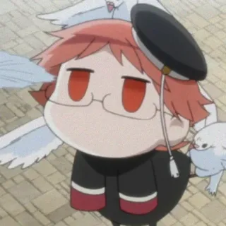 😳 Anime, Manga, Schattig, Personage, Illustratie, Rood haar, Vogels whatsapp sticker