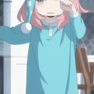 😪 Anya Forger Spy x Family anya, spy x family, anime, sleepwear, cute, cartoon whatsapp sticker