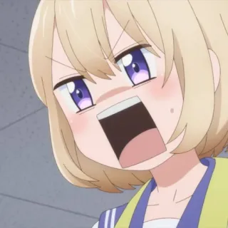 💛 Animé, Dessin animé, En colère, Criant, Fille, Blonde, Frustrée telegram sticker