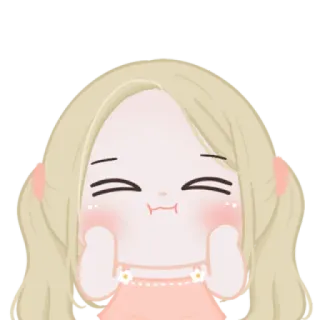 🍬 dibujos animados, chica, pegatina, ilustración, lindo, rubia, feliz telegram sticker