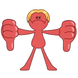 👎 pulgar abajo, disgusto, negativo, dibujo animado, desacuerdo, rechazo telegram sticker
