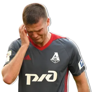 😭 РЖД 男, 泣く, 悲しい, スポーツ, サッカー, ロコモティフ・モスクワ telegram sticker