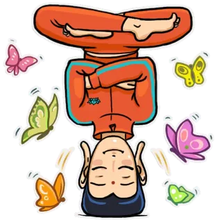 ☺️ Yoga, Meditatie, Vlinders, Ontspanning, Rust, Fitness telegram sticker