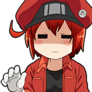 🩸 Red Blood Cell Cells at Work! Anime, Cells at Work, Rote Blutkörperchen, Charakter, Cartoon, Manga, Japan whatsapp sticker