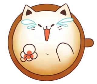☕ chat, rire, pleurer, emoji, kawaii, mignon whatsapp sticker