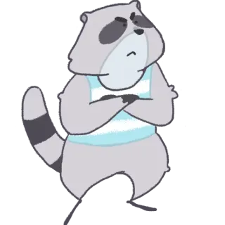 😑 raccoon, cartoon, animal, character, cute, sticker telegram sticker