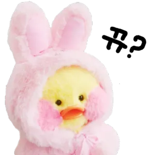 ❓ canard, peluche, animal, mignon, rose, lapin, jouet, kawaii telegram sticker
