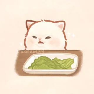 ✨ kapebeans. gato, fofo, kawaii, comida, arte, arte digital, adorável telegram sticker