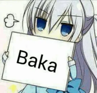 😒 Baka 动漫, 笨蛋, 可爱, 女孩, 漫画, 俚语 whatsapp sticker