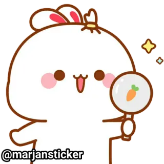 ❤️ @marjansticker зайчик, морковь, милый, наклейка, кролик telegram sticker