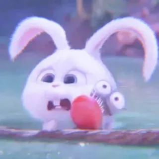 🐰 Snowball The Secret Life of Pets rabbit, cute, animal, cartoon, white, pet whatsapp sticker