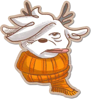 🌱 олень, животное, мультфильм, свитер, милый, смешной telegram sticker