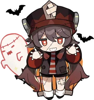 👻 Hu Tao Genshin Impact anime, character, game, genshin impact, chibi whatsapp sticker