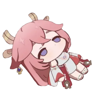 😶 Yae Miko Genshin Impact yae miko, genshin impact, anime, chibi, videojuego telegram sticker