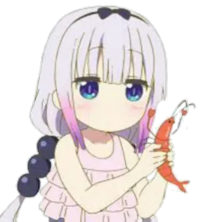 😐 Kanna Kamui Miss Kobayashi's Dragon Maid Аниме, Канна, Дракон, Милый, Каваий, Еда telegram sticker