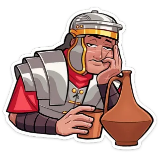 ⭐ ローマ兵, 古代ローマ, 軍事, 鎧, 歴史的, 退屈, 疲れた telegram sticker
