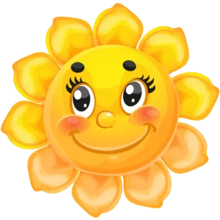 🌞 sunflower, cartoon, cute, happy, flower, yellow, face whatsapp sticker