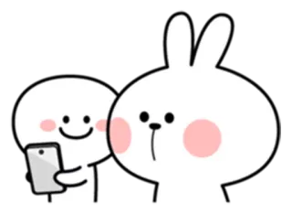 😳 Hase, weiß, Cartoon, Häschen, niedlich, Figur whatsapp sticker