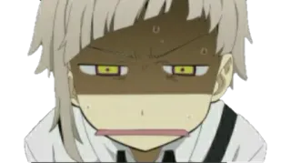 😓 Atsushi Nakajima Bungou Stray Dogs Anime, Personagem, Menino, Medo, Olhos amarelos, Bungou Stray Dogs telegram sticker