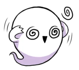 😵 spook, cartoon, gehypnotiseerd, spiraal ogen telegram sticker