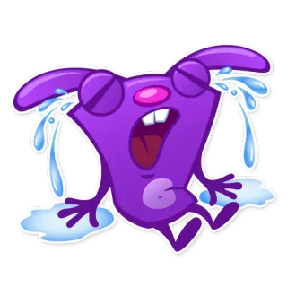 😭 плачущий, фиолетовый, мультяшный, грустный, расстроенный, emoji whatsapp sticker