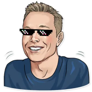 😂 Elon Musk Elon Musk, Entrepreneur, Meme, Homme d'affaires, Tech, Lunettes de soleil telegram sticker