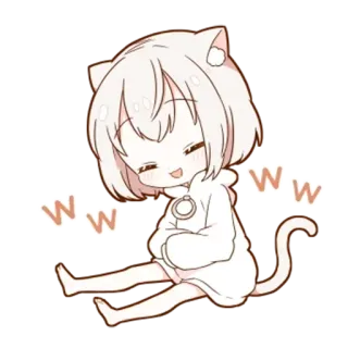 😆 www gatto, anime, kawaii, carino, cartoni animati whatsapp sticker