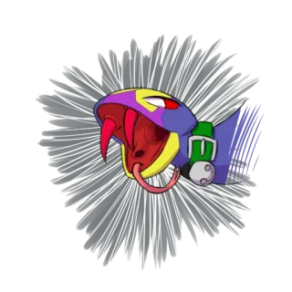 💋 змея, животное, рептилия, мультфильм, наклейка telegram sticker