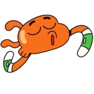 😌 Darwin Watterson The Amazing World of Gumball Dibujos animados, Pez, Naranja, Durmiendo, Soñando whatsapp sticker