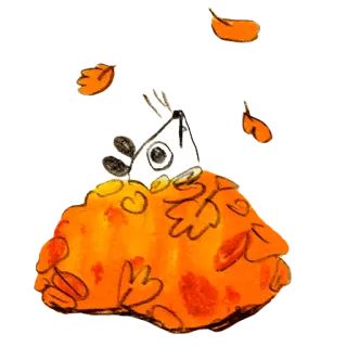 🍂 jesień, liście, jesień, ryba, pomarańczowy, zwierzę telegram sticker