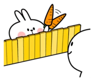 😉 кролик, морковь, милый, желтый, мультфильм telegram sticker