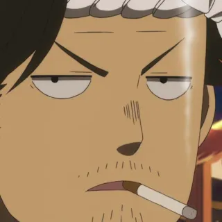 ☘️ homme, cigarette, dessin animé, fumer, portrait, personne telegram sticker