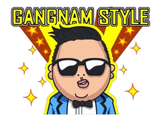 🕶 Psy GANGNAM STYLE k-pop, música, cantante, gangnam, estilo whatsapp sticker
