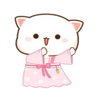 👗 고양이, 귀여운, 만화, 스티커 telegram sticker