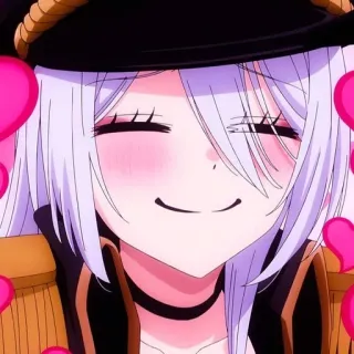 😊 anime, ragazza, sorridente, cuori, cartone animato, donna telegram sticker